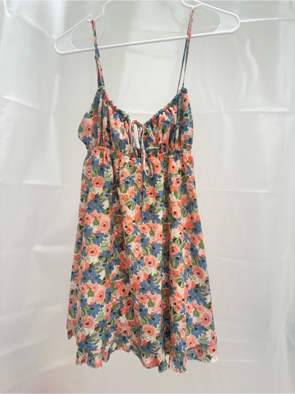 Princess Polly Floral Print Dress in Coral, Blue, Green